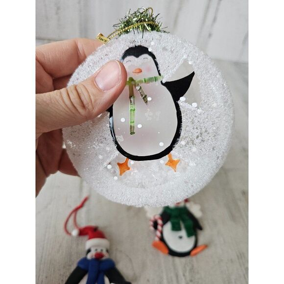 Glass cannon falls penguin ornament dough Xmas tree set - Picture 5 of 8